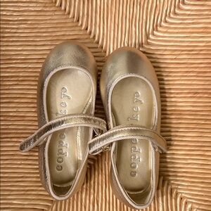 Copper Key Metallic Gold Dress Shoes for Kids